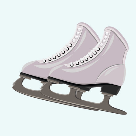 Ice skates isolated on light blue background. Vector illustration for your design.のイラスト素材