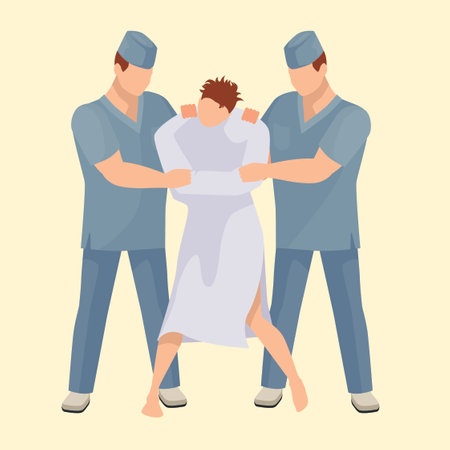 Doctors and nurses in medical uniform. Vector illustration in flat style.のイラスト素材