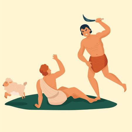 Ancient roman man and woman. Vector illustration in flat style.のイラスト素材