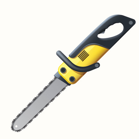 Chainsaw icon. Realistic illustration of chainsaw vector icon for web designのイラスト素材