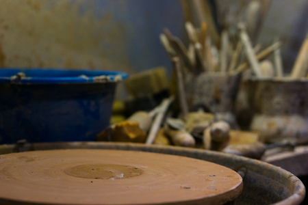 View of a studio over a potted discのeditorial素材