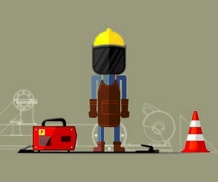 Hot work safety illustration in industrial or construction work.のイラスト素材