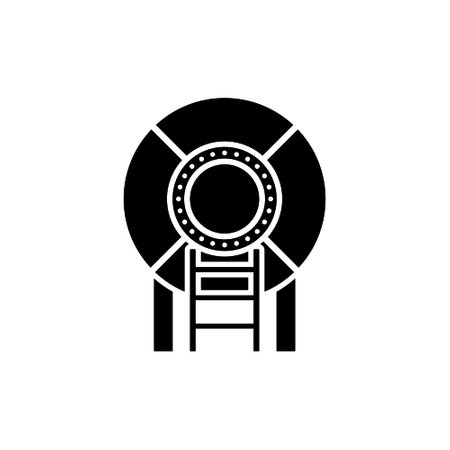 Confined space at the tank in and out access icon.のイラスト素材