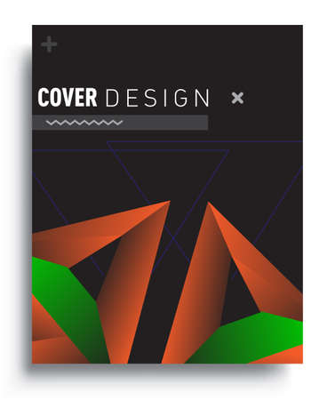Cover design template with geometric object, arrangement of abstract lines and style graphic geometric elements. Applicable for placards, brochures, posters, covers and banners. Vector Designのイラスト素材