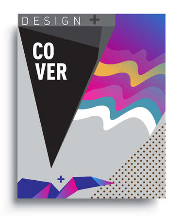 Cover design template with geometric object, arrangement of abstract lines and style graphic geometric elements. Applicable for placards, brochures, posters, covers and banners. Vector Designのイラスト素材