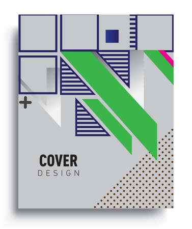 Cover design template with geometric object, arrangement of abstract lines and style graphic geometric elements. Applicable for placards, brochures, posters, covers and banners. Vector Designのイラスト素材