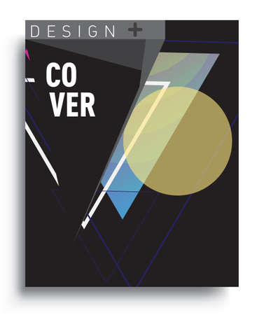 Cover design template with geometric object, arrangement of abstract lines and style graphic geometric elements. Applicable for placards, brochures, posters, covers and banners. Vector Designのイラスト素材
