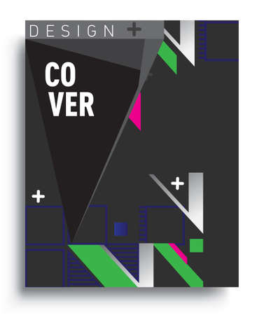 Cover design template with geometric object, arrangement of abstract lines and style graphic geometric elements. Applicable for placards, brochures, posters, covers and banners. Vector Designのイラスト素材