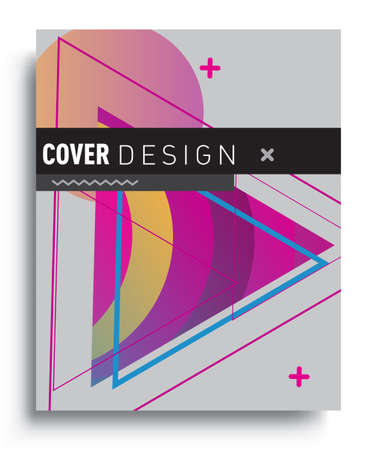 Cover design template with geometric object, arrangement of abstract lines and style graphic geometric elements. Applicable for placards, brochures, posters, covers and banners. Vector Designのイラスト素材