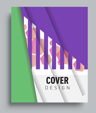 Minimalistic Cover design, creative concept Abstract geometric design, Memphis pattern and colorful background. Applicable for placards, brochures, posters, covers and banners.のイラスト素材
