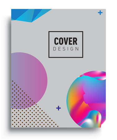 Cover design template with geometric object, arrangement of abstract lines and style graphic geometric elements. Applicable for placards, brochures, posters, covers and banners. Vector Designのイラスト素材