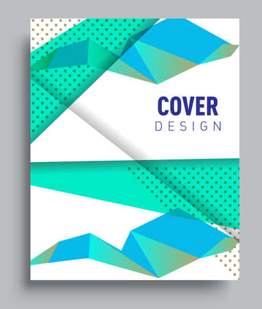 Minimalistic Cover design, creative concept Abstract geometric design, Memphis pattern and colorful background. Applicable for placards, brochures, posters, covers and banners.のイラスト素材