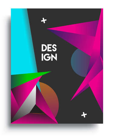Cover design template with geometric object, arrangement of abstract lines and style graphic geometric elements. Applicable for placards, brochures, posters, covers and banners. Vector Designのイラスト素材