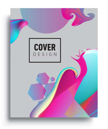 Cover design template with geometric object, arrangement of abstract lines and style graphic geometric elements. Applicable for placards, brochures, posters, covers and banners. Vector Designのイラスト素材