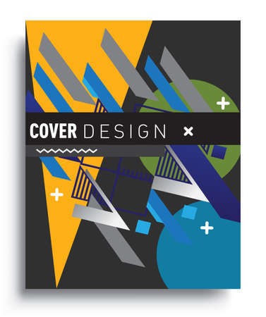 Cover design template with geometric object, arrangement of abstract lines and style graphic geometric elements. Applicable for placards, brochures, posters, covers and banners. Vector Designのイラスト素材