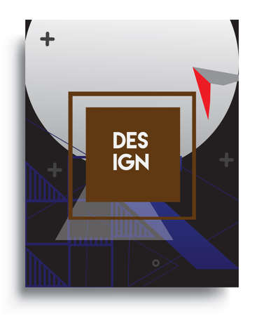 Cover design template with geometric object, arrangement of abstract lines and style graphic geometric elements. Applicable for placards, brochures, posters, covers and banners. Vector Designのイラスト素材