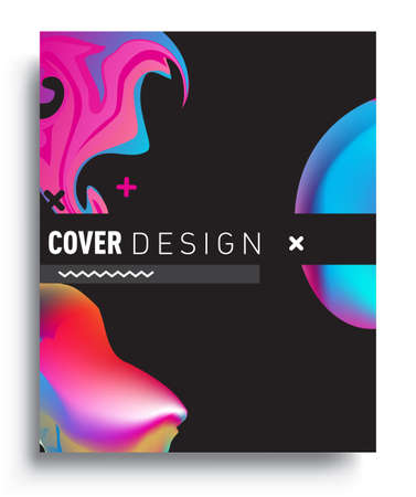 Cover design template with geometric object, arrangement of abstract lines and style graphic geometric elements. Applicable for placards, brochures, posters, covers and banners. Vector Designのイラスト素材