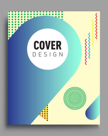Minimalistic design, creative concept Abstract geometric design, Memphis pattern and colorful background. Applicable for placards, brochures, posters, covers and banners.のイラスト素材