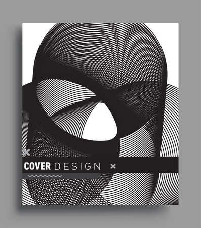 Abstract geometric line pattern background for business brochure cover design. black and white, Applicable for placards, brochures, posters, covers and banners. Vector Designのイラスト素材