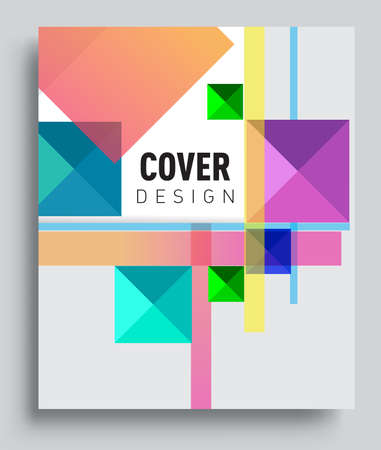 Cover design template with geometric object, arrangement of abstract lines and style graphic geometric elements. Applicable for placards, brochures, posters, covers and banners. Vector Designのイラスト素材