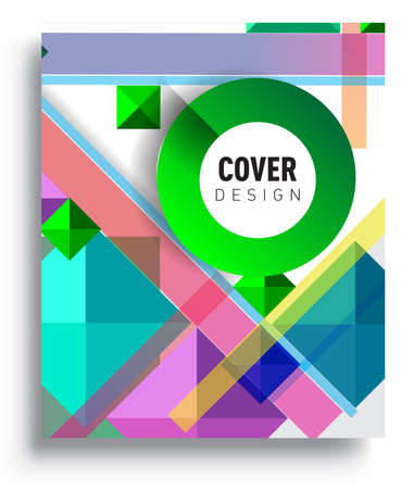 Cover design template with geometric object, arrangement of abstract lines and style graphic geometric elements. Applicable for placards, brochures, posters, covers and banners. Vector Designのイラスト素材