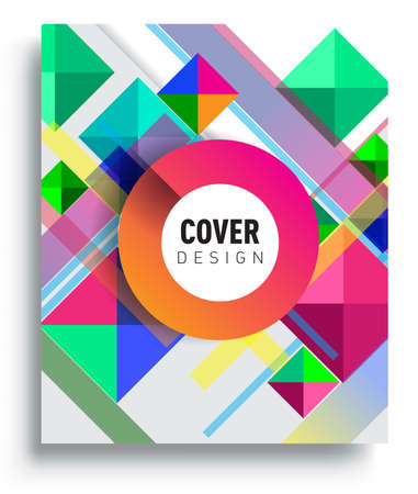 Cover design template with geometric object, arrangement of abstract lines and style graphic geometric elements. Applicable for placards, brochures, posters, covers and banners. Vector Designのイラスト素材