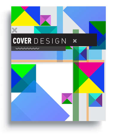 Cover design template with geometric object, arrangement of abstract lines and style graphic geometric elements. Applicable for placards, brochures, posters, covers and banners. Vector Designのイラスト素材