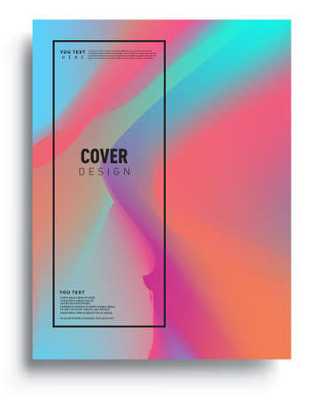 Modern abstract covers. Cool gradient shapes composition, vector covers design.のイラスト素材