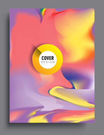 Covers design with liquid color and liquid colorful shapes. arrangement of abstract lines and style graphic geometric elements. Applicable for placards, brochures, posters, covers and banners. Vectorのイラスト素材