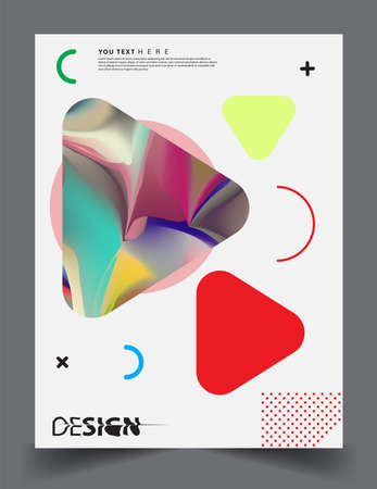 Covers design with liquid color and liquid colorful shapes. arrangement of abstract lines and style graphic geometric elements. Applicable for placards, brochures, posters, covers and banners. Vectorのイラスト素材