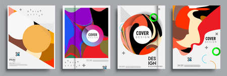 Modern abstract covers set. Cool gradient shapes composition, vector covers design.