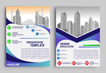 Business brochure flyer design layout template in A4 size, report, poster, flyer background with geometric background for Business Presentation, Portfolio, Banner, Website.のイラスト素材