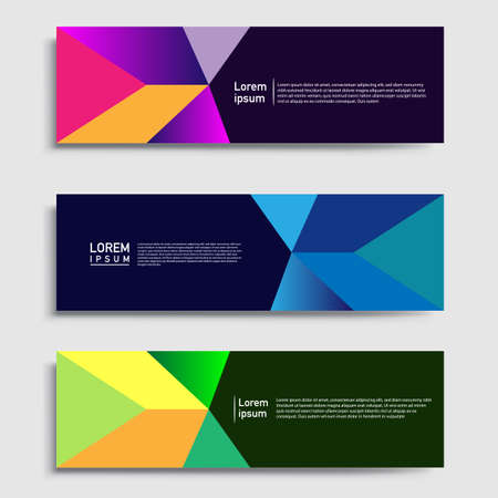 Vector abstract web banner design template sets. Collection of web banner template. Abstract geometric web design banner template.のイラスト素材