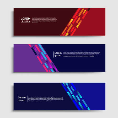 Vector abstract web banner design template sets. Collection of web banner template. Abstract geometric web design banner template.のイラスト素材
