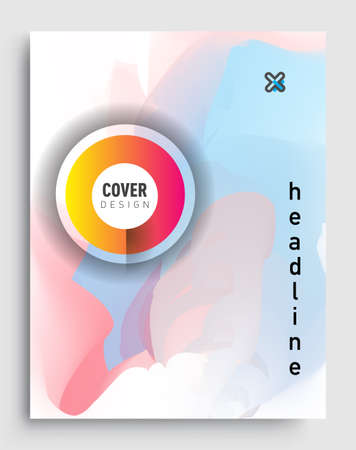 Modern abstract covers. Cool gradient shapes composition, vector covers design.のイラスト素材