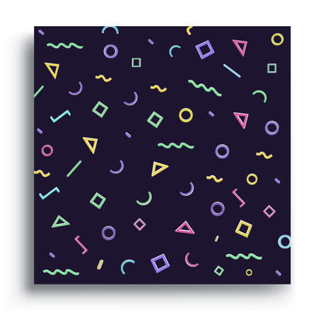 Memphis design elements halftone and geometric shapes patterns trend, design and vintage geometric print illustration element.のイラスト素材