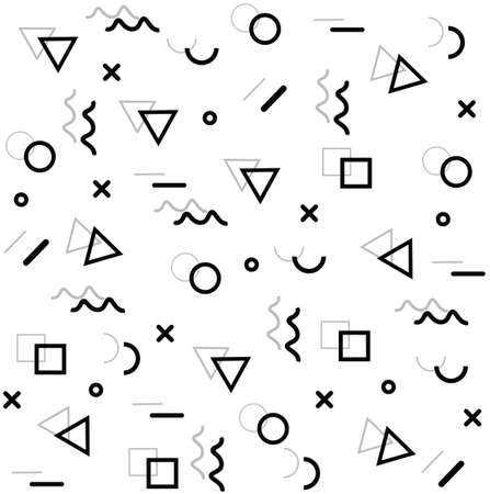 Memphis design elements halftone and geometric shapes patterns trend, design and vintage geometric print illustration element.のイラスト素材