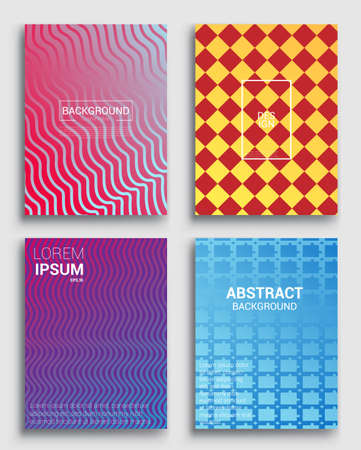 Minimal covers design. Geometric halftone gradients. Vector illustration of bright color abstract pattern background with line gradient texture for minimal dynamic cover design.のイラスト素材