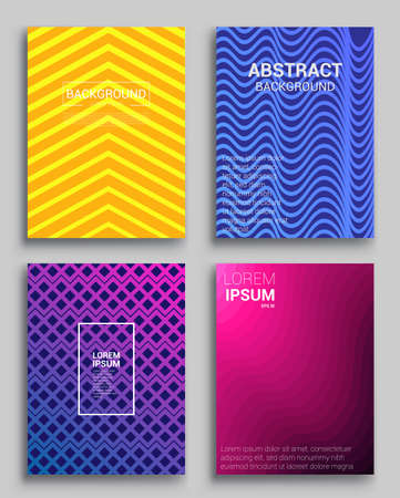 Minimal covers design. Geometric halftone gradients. Vector illustration of bright color abstract pattern background with line gradient texture for minimal dynamic cover design.のイラスト素材