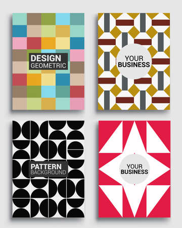Modern geometric abstract background covers sets. colorful pattern geometric shapes composition, vector illustration.のイラスト素材
