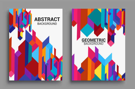 Modern geometric abstract background covers sets. colorful pattern geometric shapes composition,...