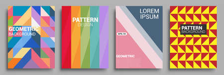 Modern geometric abstract background covers sets. colorful pattern geometric shapes composition,...