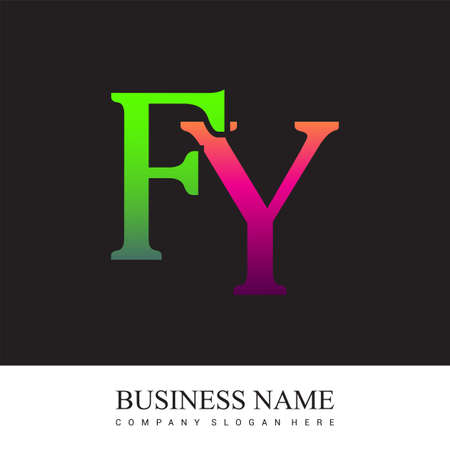 initial letter logo FY colored pink and green, Vector logo design template elements for your business or company identity.のイラスト素材