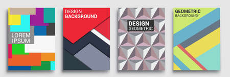Modern geometric abstract background covers sets. colorful pattern geometric shapes composition,...