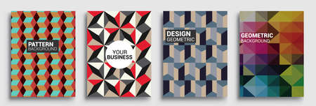 Modern geometric abstract background covers sets. colorful pattern geometric shapes composition,...