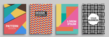 Modern geometric abstract background covers sets. colorful pattern geometric shapes composition,...