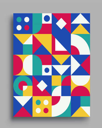 Modern geometric abstract background covers. colorful pattern geometric shapes composition, vector illustration.のイラスト素材