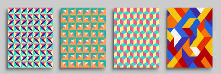 Modern geometric abstract background covers sets. colorful pattern geometric shapes composition,...