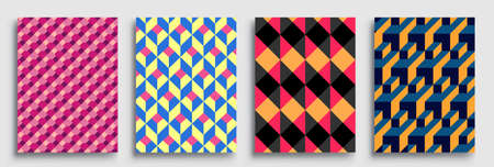 Modern geometric abstract background covers sets. colorful pattern geometric shapes composition,...