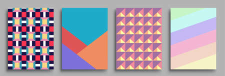 Modern geometric abstract background covers sets. colorful pattern geometric shapes composition,...